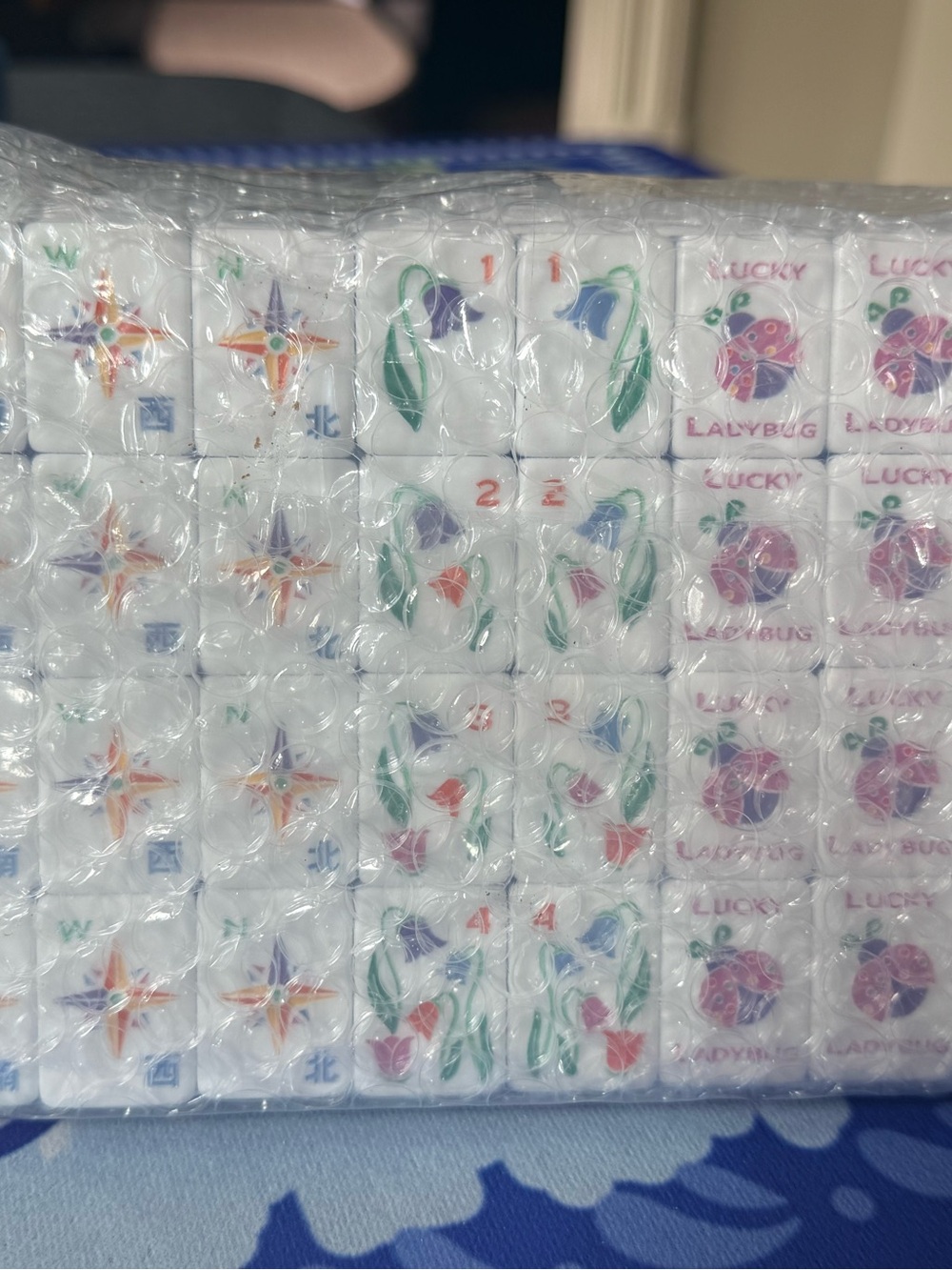 Unbranded NEW Unopened Lucky Ladybug Pattern Mahjong Tiles .